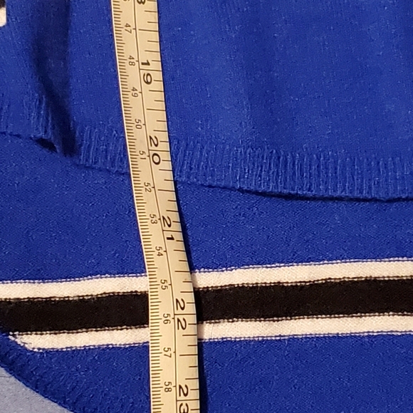Express Sweater Ribbed Neckline Sz XS NWT Blue/Black/white Strip Y2k - Picture 8 of 8